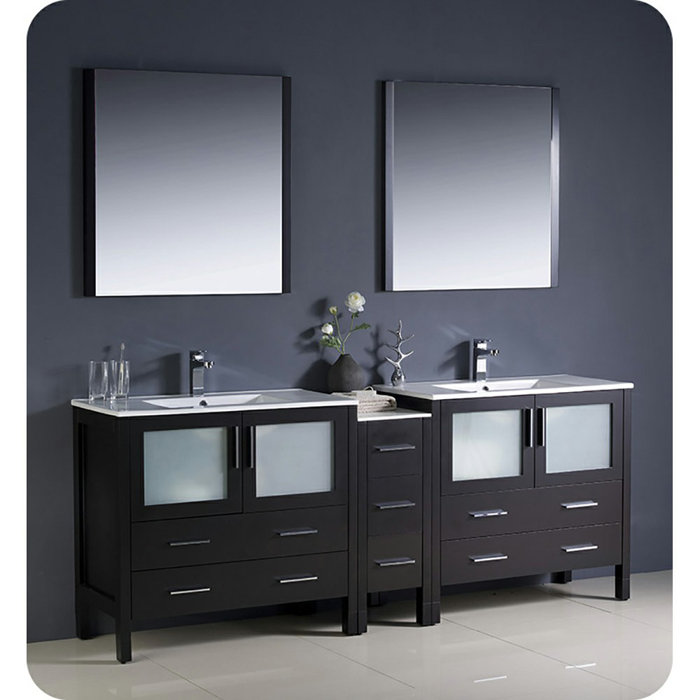Ebern Designs Jolie 84" FreeStanding Double Sink Bathroom Vanity Set
